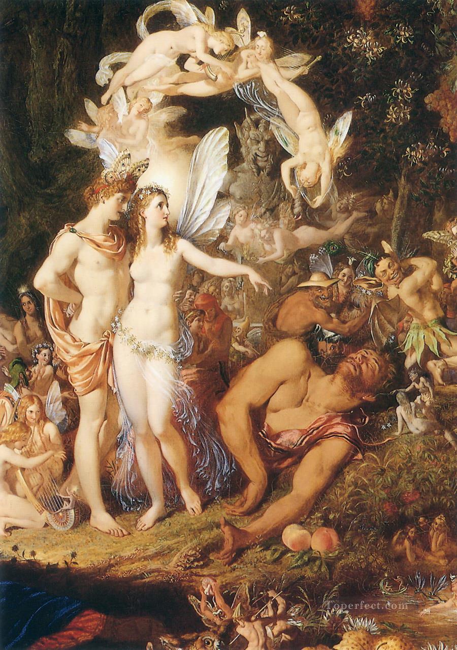Paton The Reconciliation of Oberon and Titania Classic nude Oil Paintings